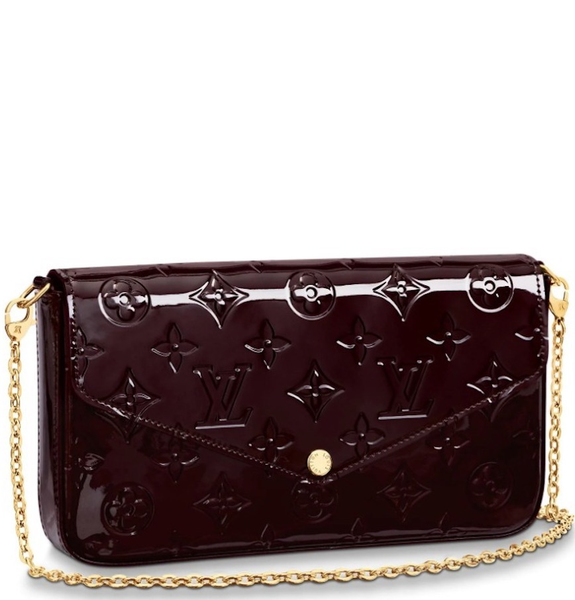  Túi Nữ Louis Vuitton Pochette Felicie Monogram Vernis 'Amarante Red' 