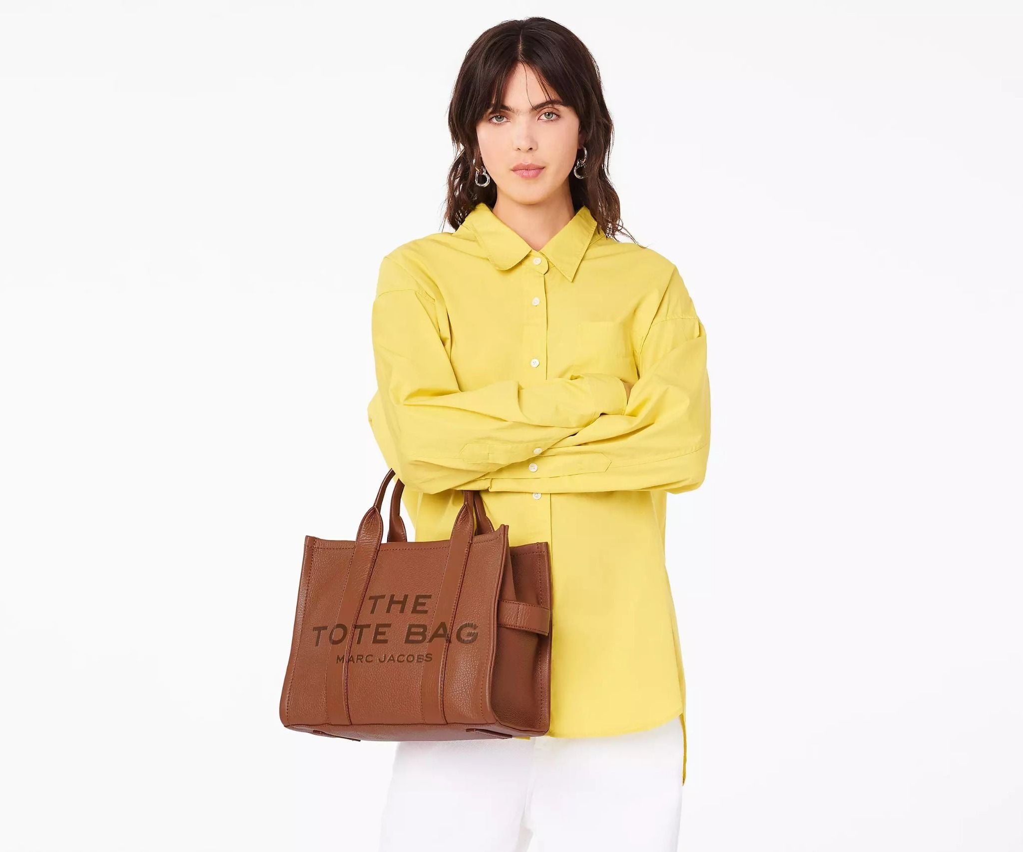  Túi Nữ Marc Jacobs Leather Medium Tote Bag 'Argan Oil' 