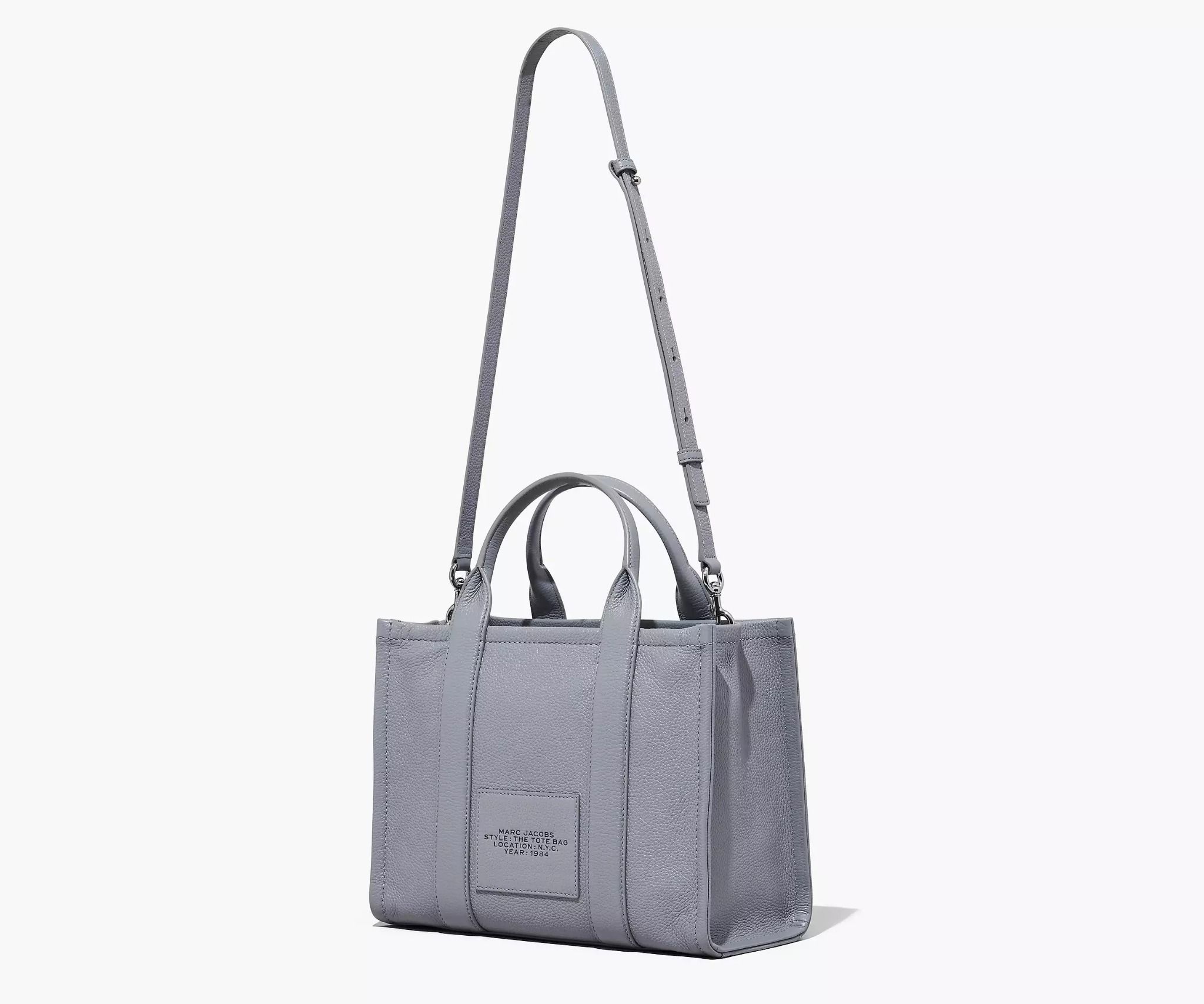  Túi Nữ Marc Jacobs Leather Medium Tote Bag 'Wolf Grey' 