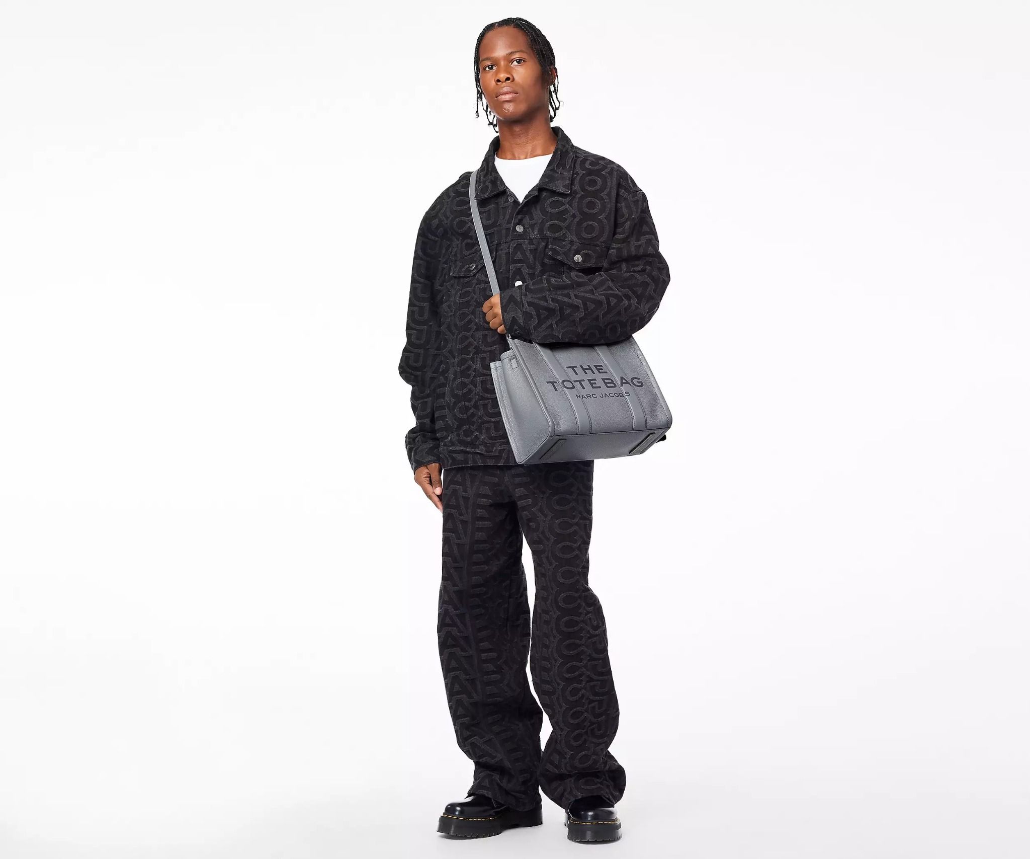  Túi Nữ Marc Jacobs Leather Medium Tote Bag 'Wolf Grey' 