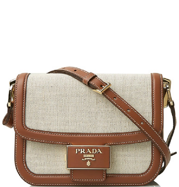  Túi Nữ Prada Emblem Linen Shoulder Bag 'Beige' 