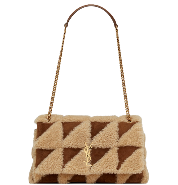  Túi Nữ Saint Laurent Jamie Medium In Suede Shearling 'Beige' 
