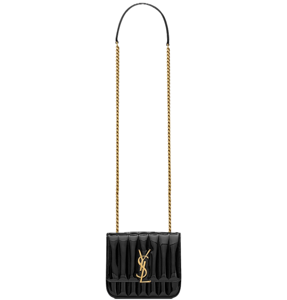  Túi Nữ Saint Laurent Vicky Small In Quilted Patent 'Black' 