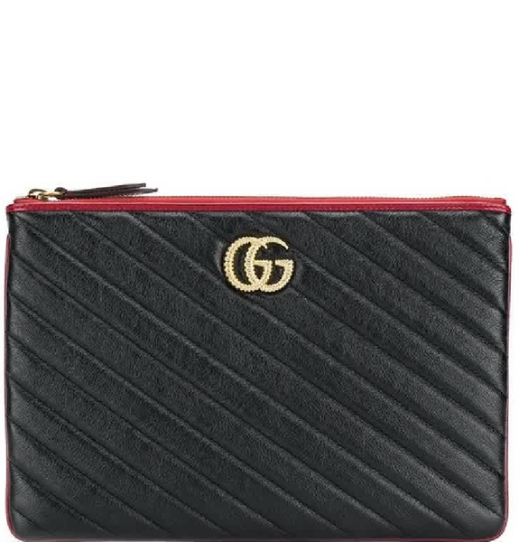  Túi Nữ Gucci GG Marmont Quilted Leather Pouch 'Black' 