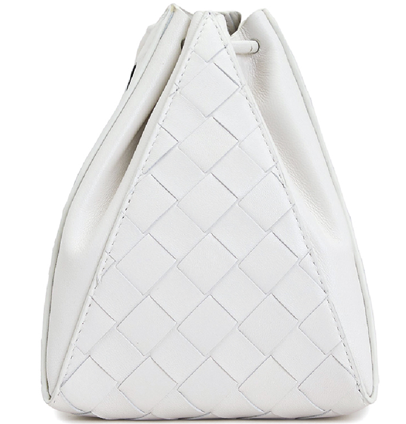  Túi Nữ Bottega Veneta The Mini Knot Intrecciato Leather Pouch 'White' 