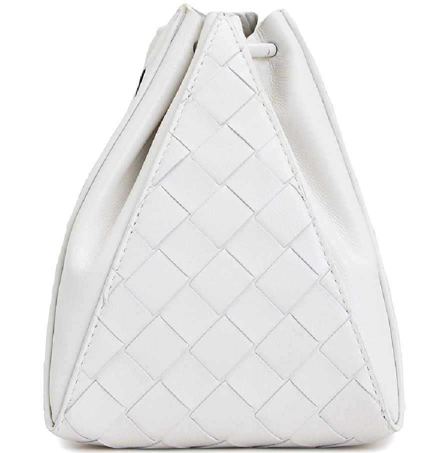  Túi Nữ Bottega Veneta The Mini Knot Intrecciato Leather Pouch 'White' 