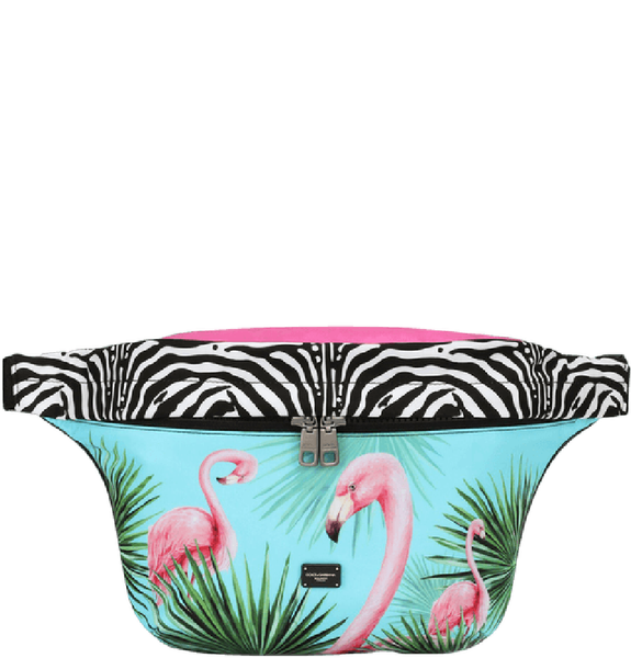  Túi Nam Dolce & Gabbana Flamingo Print Nylon Belt Bag 'Multicolor' 