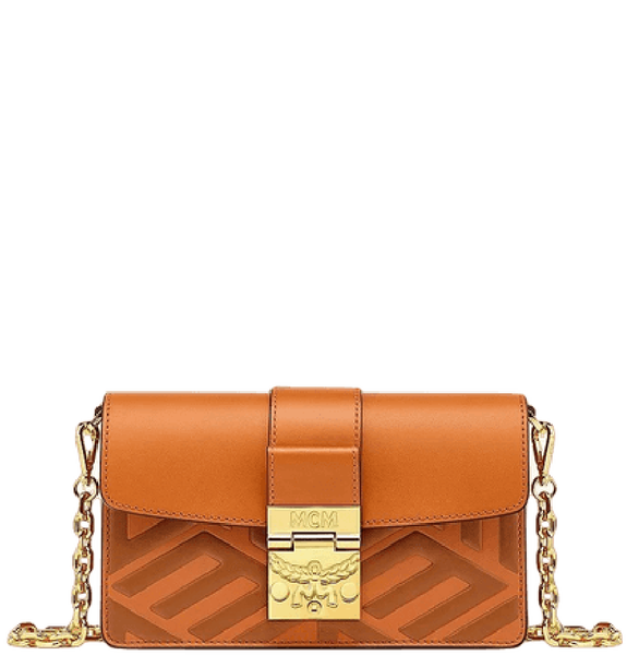  Túi Nữ MCM Gretl Crossbody Cubic Logo Leather 'Beige' 