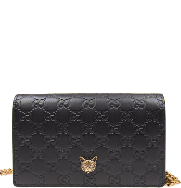  Túi Nữ Gucci Chain Clutch Bag 'Black' 