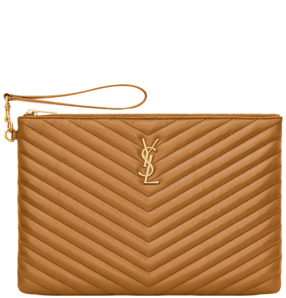  Túi Saint Laurent Cassandre Matelassé Tablet Pouch 'Dark Natural' 