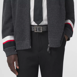  Thắt Lưng Nam Burberry Reversible Embossed Monogram Leather 'Black Grey' 