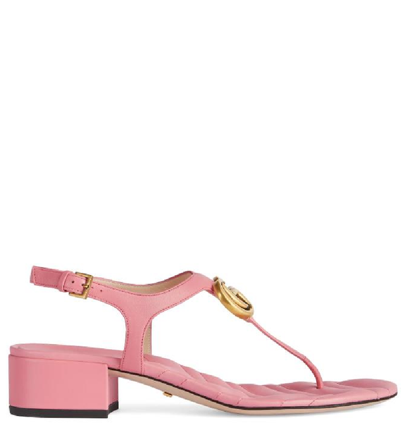  Dép Nữ Gucci Double G Sandal Leather 'Pastel Pink' 
