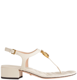  Dép Nữ Gucci Double G Sandal Leather 'White' 