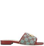  Dép Nữ Gucci GG Slide Sandal 'Blue Brown' 