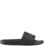  Dép Nam Gucci Matelassé Rubber Slide 'Black' 