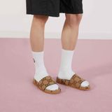 Dép Nam Gucci Maxi GG Canvas Slide Sandal 'Brown' 