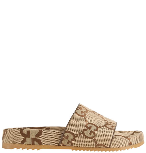  Dép Nam Gucci Maxi GG Canvas Slide Sandal 'Brown' 