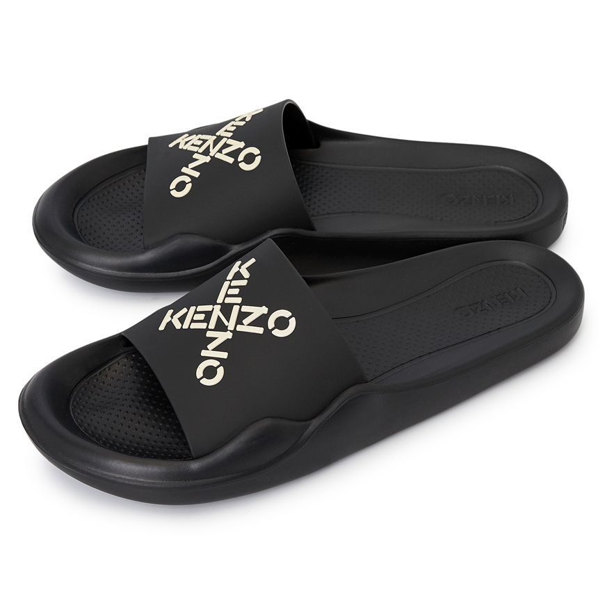  Dép Nam Kenzo Little X Pool Slide Sports Slippers 'Black' 