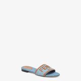  Dép Nữ Fendi Signature Denim 'Light Blue' 