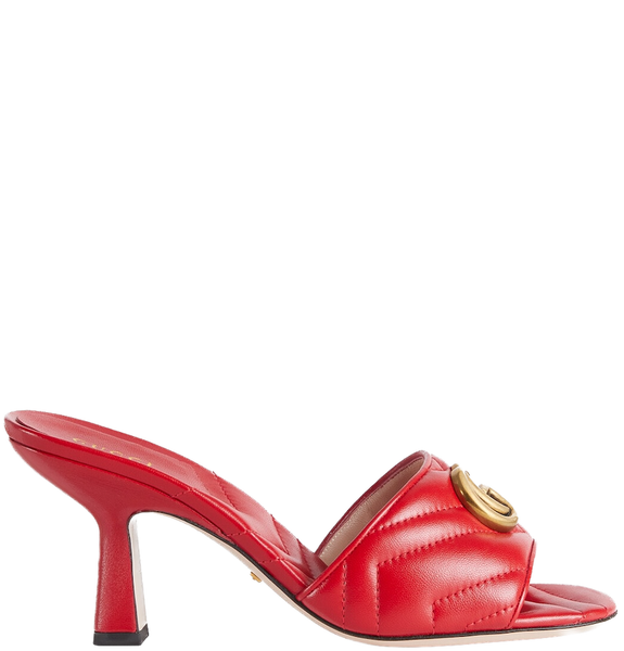  Dép Nữ Gucci Double G Slide Sandal Leather 'Red' 