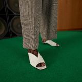 Dép Nữ Gucci Low Heel Sandal Leather 'White' 