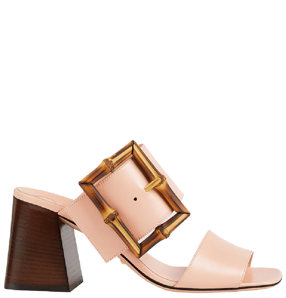  Dép Nữ Gucci Sandal With Bamboo Buckle Leather 'White' 