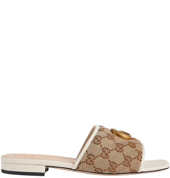  Dép Nữ Gucci Slide Sandal With Double G 'Beige' 