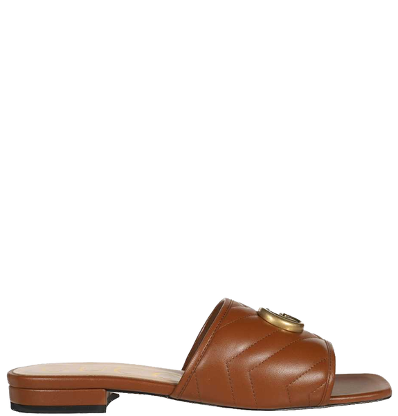  Dép Nữ Gucci Slide With Double G 'Brown' 