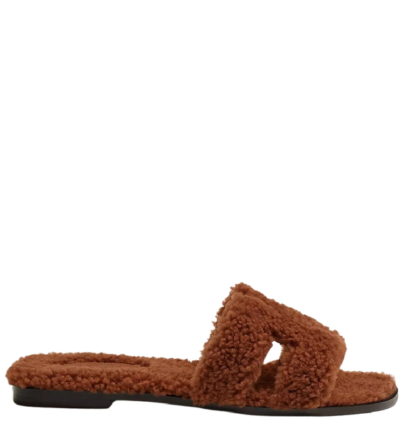  Dép Nữ Hermes Oran Sandal 'Cognac' 
