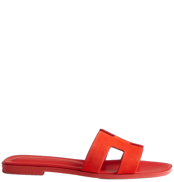  Dép Nữ Hermes Oran Sandal 'Rouge Grenadine' 