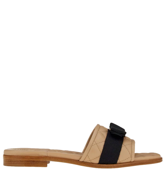  Dép Nữ Salvatore Ferragamo Quilted Slide Vara Bow 'Cookie' 