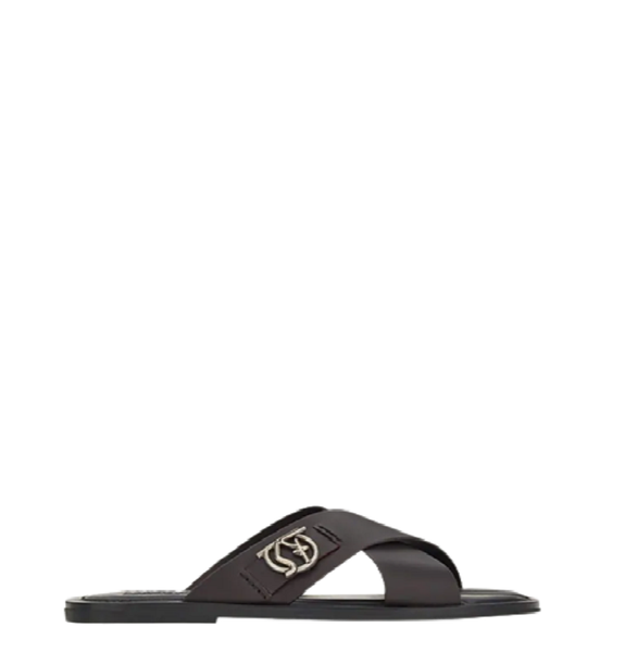  Dép Nam Salvatore Ferragamo Nam Gancini Sandal 'Brown' 