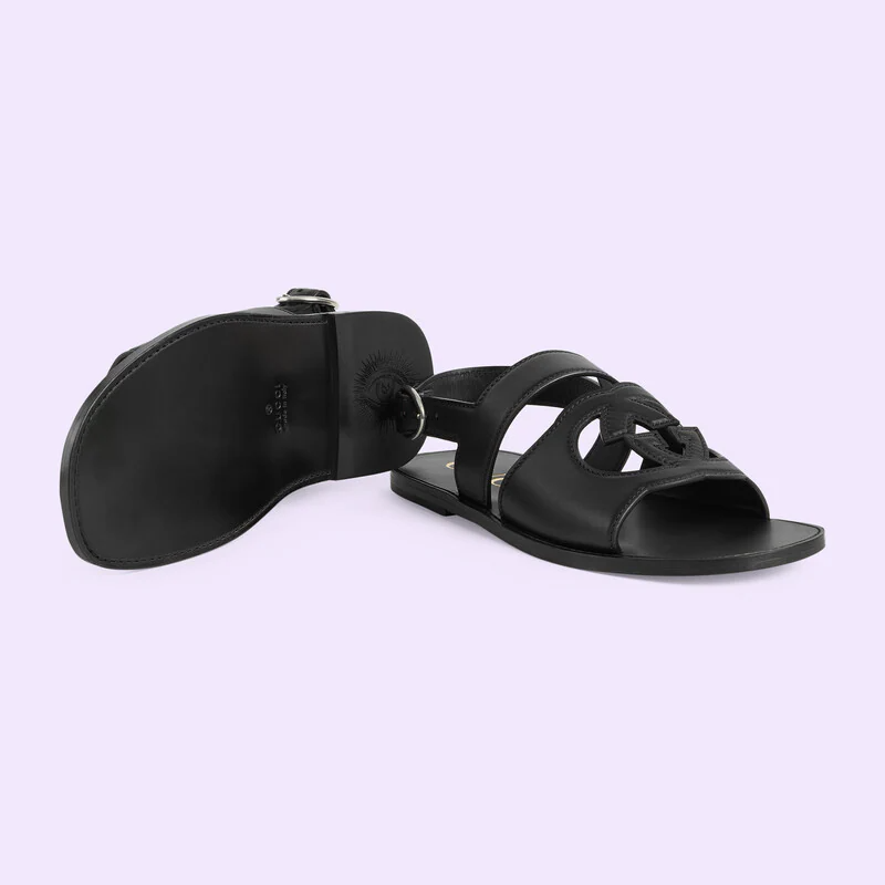 GUCCI｜SANDALS (723627 US000 1000) Gucci Cut-Out Detailed Interlocking G Sandals 'Black' 723627
