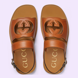  Dép Nam Gucci Interlocking G Sandal 'Brown' 