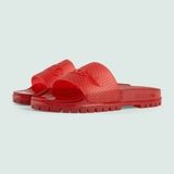 Dép Nam Gucci x Adidas Rubber Slide 'Red' 