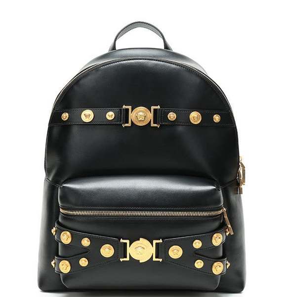  Balo Versace Leather Backpack 'Black' 