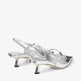  Giày Nữ Jimmy Choo Leather Pointed Pumps 'Silver Liquid' 