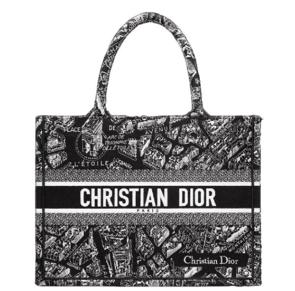  Túi Nữ Dior Medium Book Tote Plan de Paris Embroidery 'Black White' 