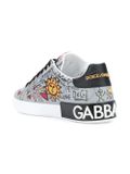  Giày Nam Dolce & Gabbana Portofino In Printed Nappa Calfskin 'Gray' 
