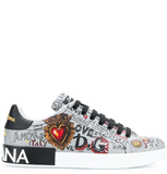  Giày Nam Dolce & Gabbana Portofino In Printed Nappa Calfskin 'Gray' 