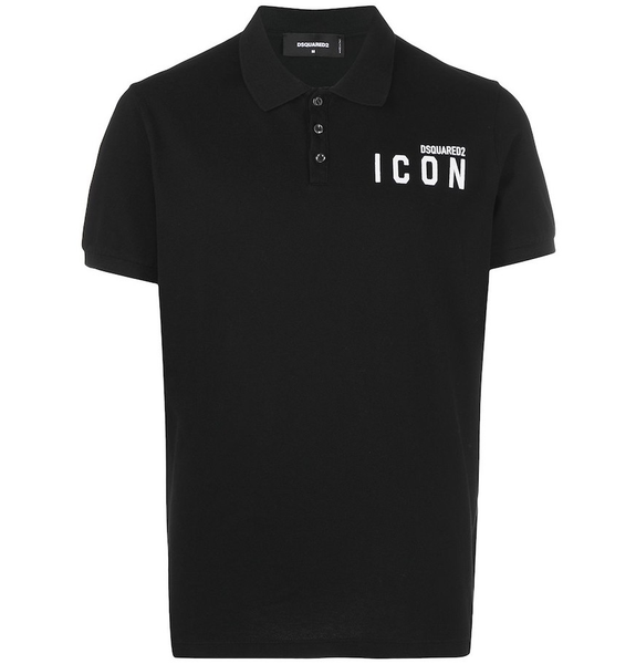  Áo Nam Dsquared2 Icon Print Polo Shirt 'Black' 