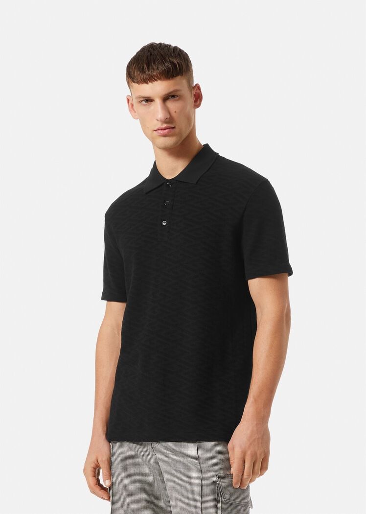  Áo Nam Versace La Greca Polo Shirt 'Black' 