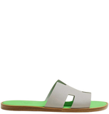  Dép Nam Hermes Izmir Sandal 'Gris Quartz Vert Fluo' 