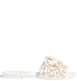  Dép Nữ Chanel Mules Suede Kidskin Strass 'White' 