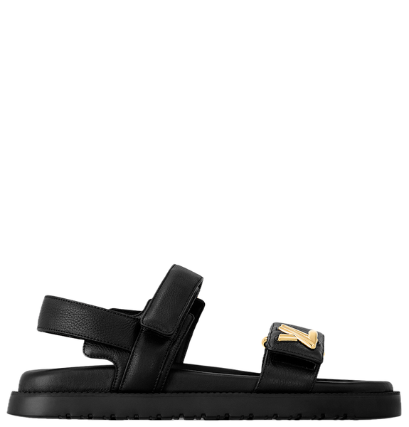  Dép Nữ Louis Vuitton LV Sunset Flat Comfort Sandals 'Black' 