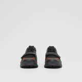  Giày Nam Burberry Leather Nylon Vintage Check Sneakers 'Black' 