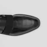  Giày Nam Burberry Ribbon Detail Leather Loafers 'Black' 