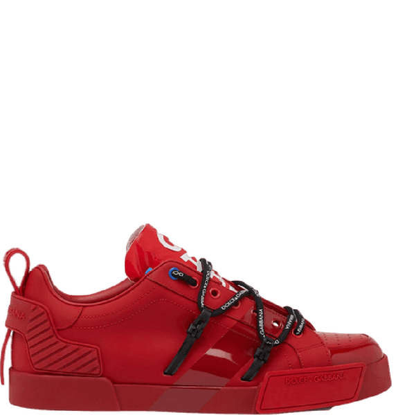  Giày Nam Dolce & Gabbana Portofino Sneakers In Calfskin Patent Leather 'Red' 