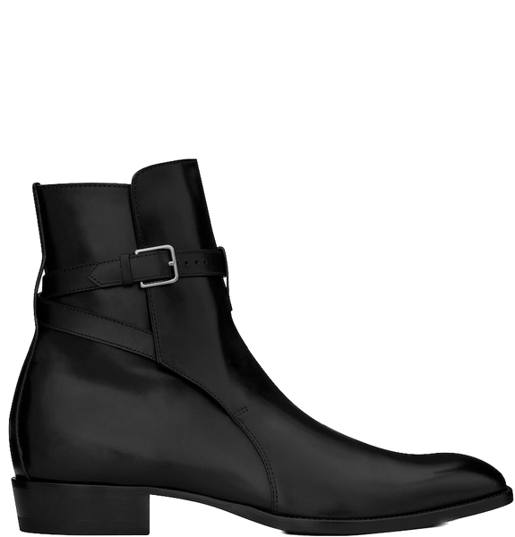  Giày Nam Saint Laurent Wyatt Jodhpur Boots In Smooth Leather 'Black' 