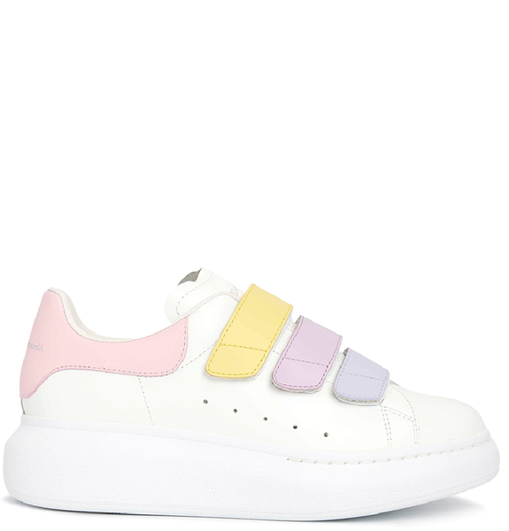  Giày Nữ Alexander McQueen Oversole Triple Strap 'White' 